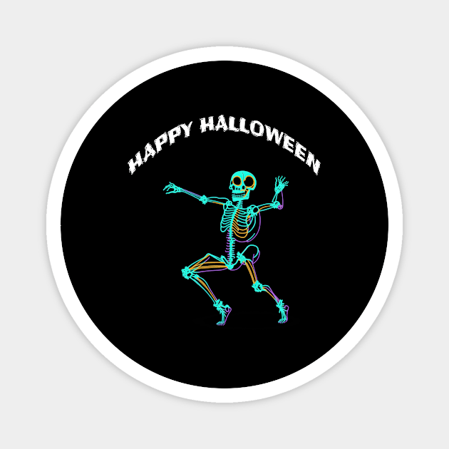 A Funny Dancing Skeleton in Halloween Magnet by halazidan